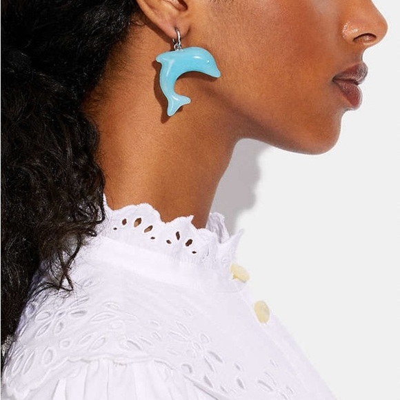 Rare Collectable 🌭🐬 Coach Hotdog Dolphin Mismatch Earrings - Picture 2 of 6